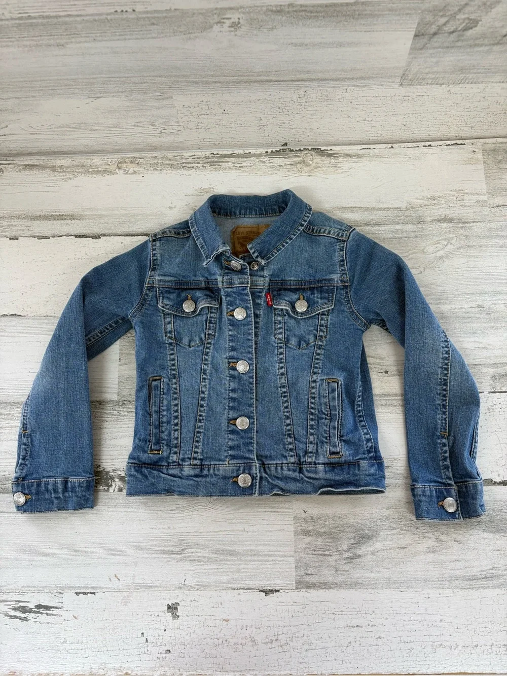 Levi’s Kids Size 4T Snap Closure Blue Denim Trucker Jacket
